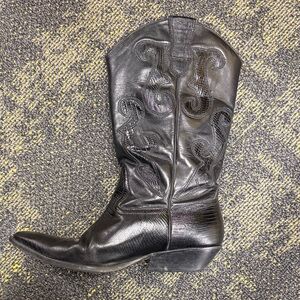 Black Western Leather Boots